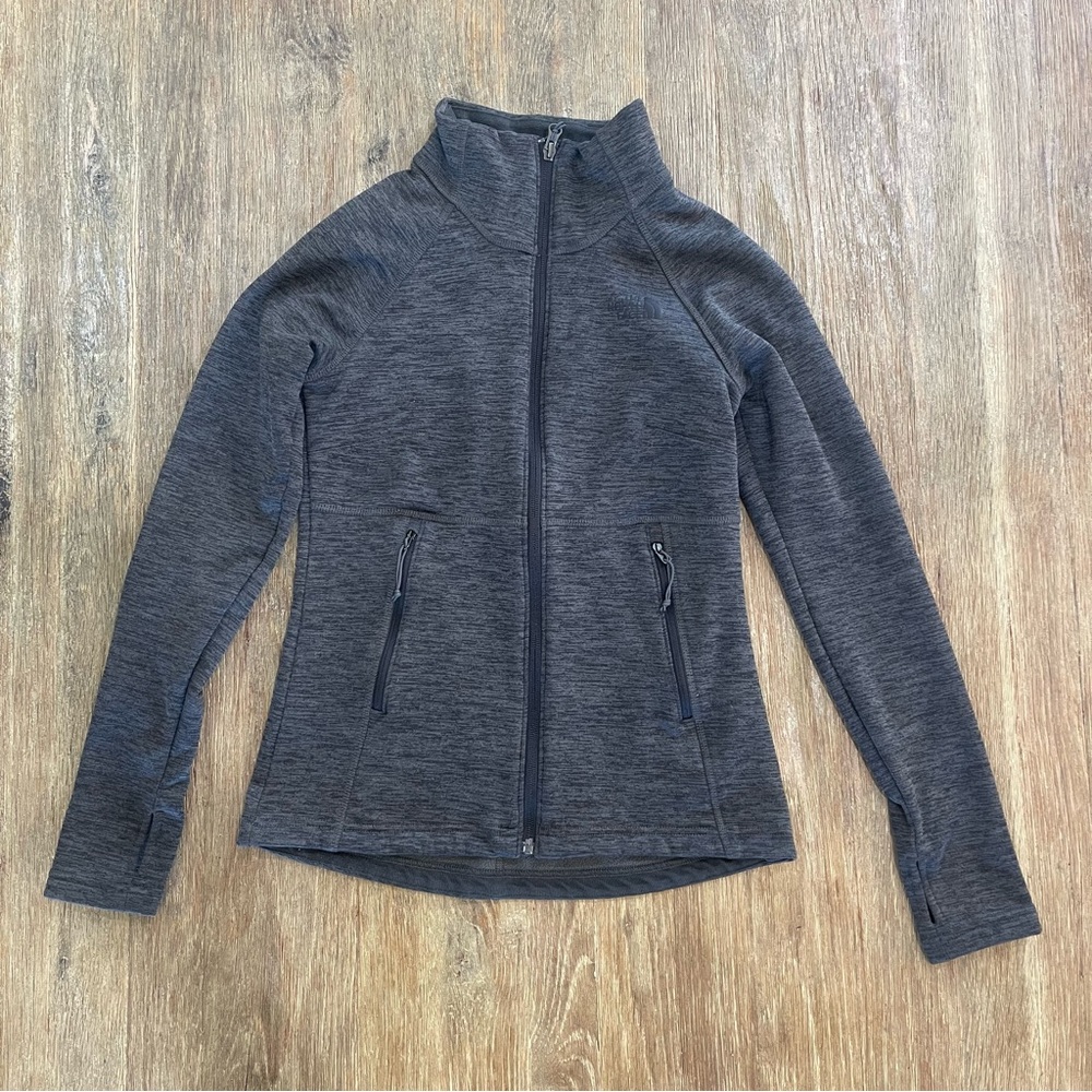 The North Face Women's Full Zip Jacket Canyonlands Brushed Fleece Gray XS